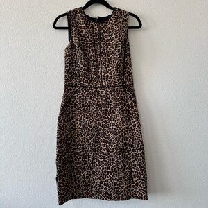 J.Crew Leopard Print Sheath Dress Women’s Size 6 Sleeveless